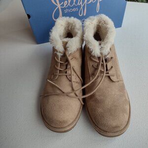 Jelly Pop, Faux Suede Lace-up Bootie